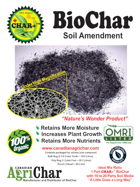 CHAR+ BioChar 100% Organic Soil Amendment (1 L)